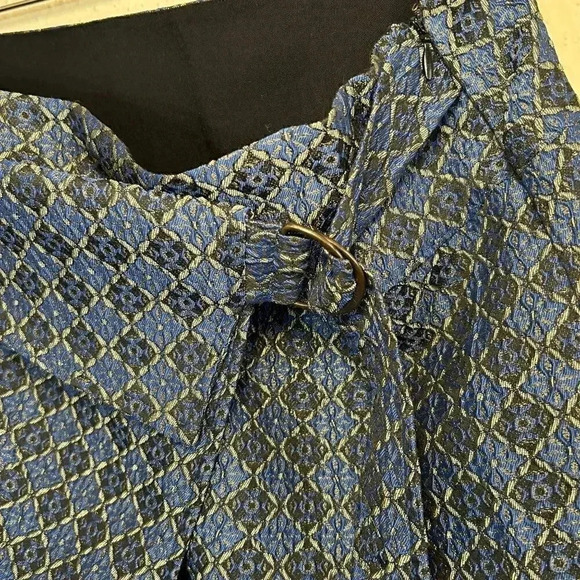2/$30 Free People Size 2 Tapestry Navy Black Patterned Wrap Miniskirt 90s - Picture 6 of 6